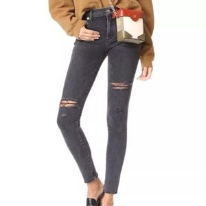 Agolde Pinch Waist Skinny Jeans Grey High Rise Stretch Denim Womens Size 27 B467